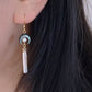 Crescent Moon Stick Pearl Earrings Celestial Witchy Jewelry