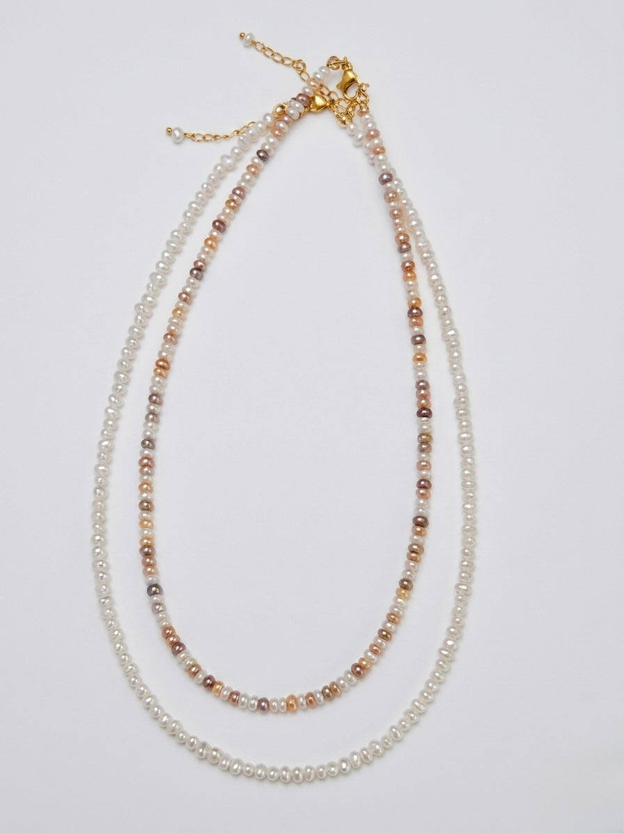 High Luster Multi Color White Baroque Pearl Choker Necklace