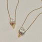 Baroque Pearl Ice Cream Cone Pendant Necklace Whimsical Jewelry