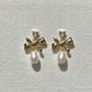 Heart Zirconia Bow Pearl Earrings Vintage Coquette Jewelry