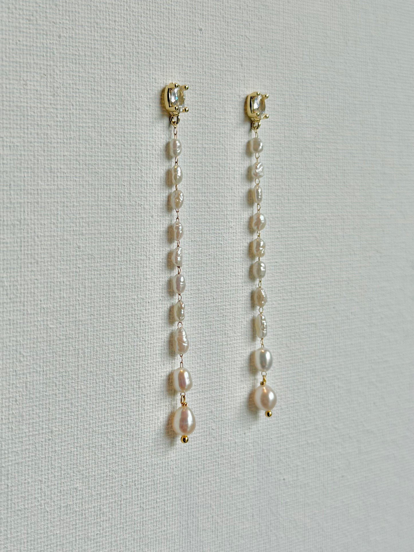 Baroque Pearl Long Drop Earrings, Graduated Freshwater Pearl Tassel Earrings
