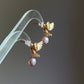 Gold Hummingbird Pearl Drop Earrings Nature Inspired Jewelry