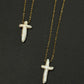 Natural Baroque Cross Pearl Pendant Necklace Elegant Gold Jewelry