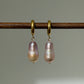 Iridescent Mermaid Pearl Hoop Earrings Baroque Bullet Dangles