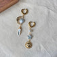 Handmade Natural Baroque Pearl Earrings - Celestial Sun Moon Star
