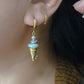 Ice Cream Pearl Drop Earrings Whimsical Gold Huggie Jewelry