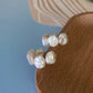 Aurora Keshi Pearl,grey blue luster  baroque dangle earring,gift for her,holiday gift