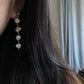 Aurora Keshi Pearl,grey blue luster  baroque dangle earring,gift for her,holiday gift