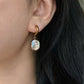 Iridescent Mermaid Pearl Hoop Earrings Baroque Oval Dangles