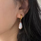 Iridescent Mermaid Pearl Hoop Earrings Baroque Bullet Dangles