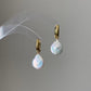 Mermaid's Tear Baroque Pearl Dangle Earrings - Iridescent Drop Pearl Huggies - Handmade Oceanic Aesthetic Jewelry