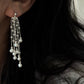Pearl Waterfall Earrings Long Multi Strand Tassel Dangles