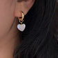 Hand-crafted Natural Baroque Pearl Heart Dangle Hoops