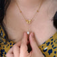 Gold Bow Tie Pearl Drop Y Necklace Vintage Romantic Jewelry