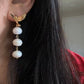 Triple Baroque Pearl Drop Earrings Gold Hummingbird Jewelry