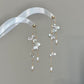 Baroque Petal Pearl Tassel Earrings Wisteria Floral Jewelry