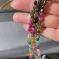 Rare Find High Grade  color standard irregular nuggets watermelon Rainbow Tourmaline Bead Bracelet 6mm,sterling silver,gift for herm