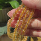 Natural Golden Rutilated Quartz Titanium stunning quanlity Copper Rutilate round bead bracelet,gift for her,gift for him