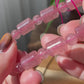 AAAA Grade Rainbow Fire Natural Strawberry quartz  Barrel Round Bead bracelet Joy,healing crystal