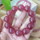 AAAA Grade Natural Rainbow Flash Strawberry Quartz with full seed Gemstone Healing Bracelet 7mm,8mm,10mm,11mm,18mm