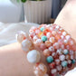 Natural cherry blossom Sakura agate smooth round flower agate grade AAA bead bracelet