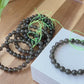 Natural Cintamani Saffordite Tektite Bracelet, wishing stone, Saffordite Tektites, Arizona Tektitest polished round bead bracelet