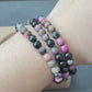 Natural Pink Sugilite Gemstone High Grade Round shape bead bracelet Necklace 6mm+