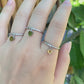 Tourmaline heart shape dangle  zircon adjustable ring,gift for her