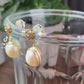 14k gold rose pearl drop earring