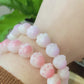 Hand Sculp Barbecue/BBQ  pink purple Cat Paw Natural white Bodhi root polished Bead Bracelet 12mm+
