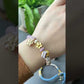 Handmade Bracelet, peach flower, cherry blossom braided rope bracelet,gift for her,gift for him