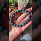 High Grade Raw Red Green Epidote gemstone green treasure ruby zoisite smooth round bead bracelet 9mm 10mm 11mm 12mm 13mm