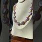 Natural freshwater pearls,baroque metal purple pink cookie shape round button  multiple use Necklace,handmade necklace