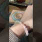 AAAAA Natural rainbow candy Morganite round shape gemstone compasion bracelet 8mm 9mm 10mm