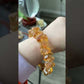 Succes and wealth Natural pyramid Citrine irregular Rock Cystal Dark Yellow Gold Bracelet grow with blue needle,handmade bracelet