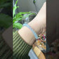 Natural High Grade Strawberry Quartz, Aquamarine,Rabbit hair Rutilated Quartz color block Two tone Butterfly Bracelet 6-7MM