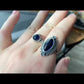 Natural High Rare Grade Marquise Bloodshot Iolite，Cordierite，Dichroite Mid century modern Vintage Sterling Silver Ring,weight lose gemstone