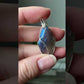 High grade Blue Fire Labradorite raw rock 14K white gold Wire Pendant, handmade pendat, gift for her, gift for him