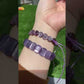AAAA grade cat eyes luxury natural purple Lepidolite Heart shape bracelet, Mica Rutilated Quartz gift for her,Valentine's Day
