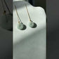 Natural A Donut Hetian Jade,Circle Jade Drop Earring,Drop dangle Earring/EarWire,handmade earring