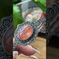 Natural Red Hematoid Quartz,Fire Quartz Lepidocrocite Quartz,Oval Shape Butterfly Bangle,Mid-century Style,Victorian