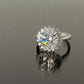 5 carat certificated D color excellent moissanite stone round brilliant cut sterling silver ring