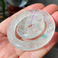 Natural Rare Green Mica Quartz Crystal Double Donut Circle Ring Pendant