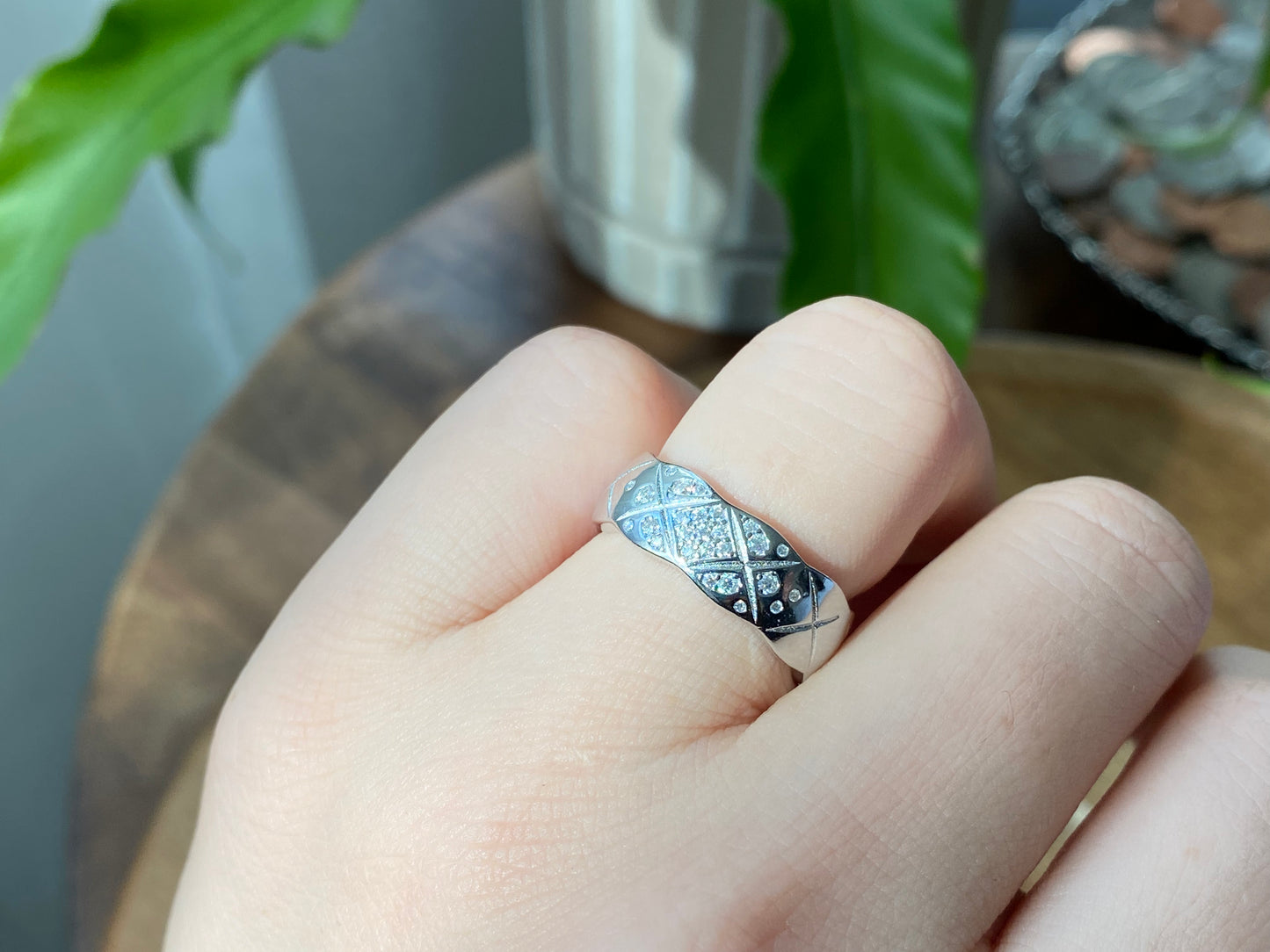 Certificated 1.0 ct. Moissanite Lozenge Sterling silver everyday ring wedding ring  with box