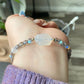 Natural High grade Rainbow Fire Labradorite with hand carved agate bunny ,rabbit Bead Bracelet,gift for her,Bridesmaid Gifts