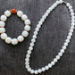 Make Friend Price Authentic  Natural Hetian White Jade Round bead White Nephrite Nacklace 10mm Best Gift for her,gift for Mom