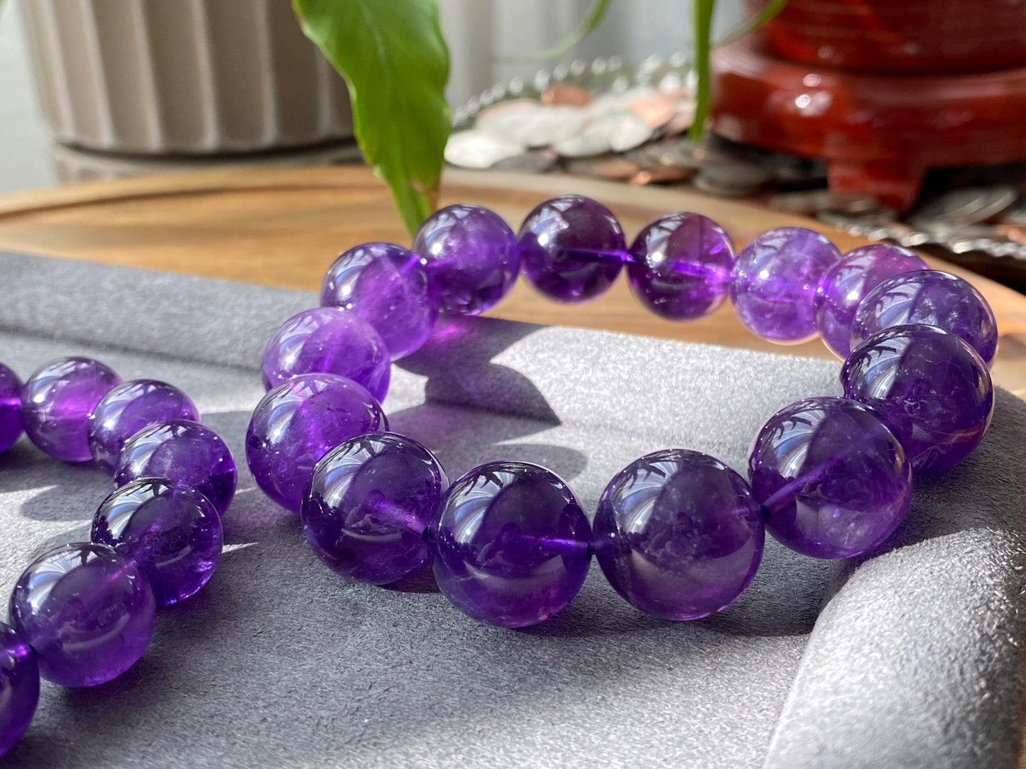 AAAAA High Quality Natural Deep purple  Amethyst Uruguay round meditation bracelet,protective ,nobility 10mm,11mm,12mm,13mm,16mm