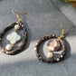 Beautiful Shin Mother of Pearls Black and White,Lucky Four leaf clover Drop Earring