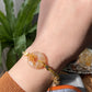 Natural Sakura Agate,cherry blossom agate hand carved hello kitty,star Donut ring braided rope Bracelet，Handmade Bracelet