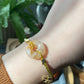 Natural Sakura Agate,cherry blossom agate hand carved hello kitty,star Donut ring braided rope Bracelet，Handmade Bracelet